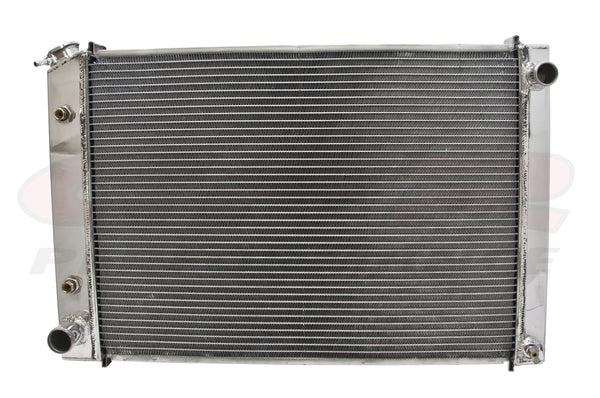 CFR 1979-93 FORD 5.0L 302 DIRECT FIT ALUMINUM RADIATOR W- AT COOLER - DIRECT REPLACEMENT-POLISHED