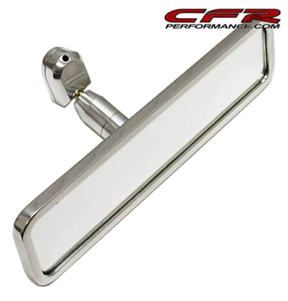 CHEVY-FORD-MOPAR POLISHED ALUMINUM REAR VIEW MIRROR - BALL MILLED