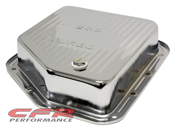 CHEVY-GM TURBO TH-200 STEEL TRANSMISSION PAN - CHROME