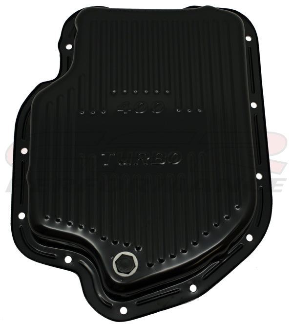 thumbnail image 2 of Deep Sump TH-400 Transmission Pan For Chevy/GM Turbo - Zinc Coated Steel With Drain Plug 2 of 13