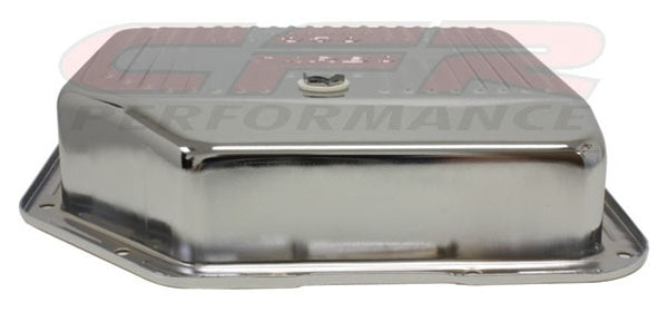 CHEVY-GM TURBO TH-350 STEEL TRANSMISSION PAN (DEEP SUMP) - CHROME