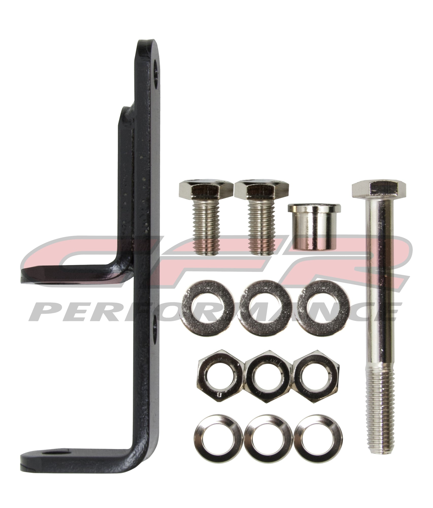 Steel Chevy Small Block Alternator Brackets - Header F Style SWP - Bla ...