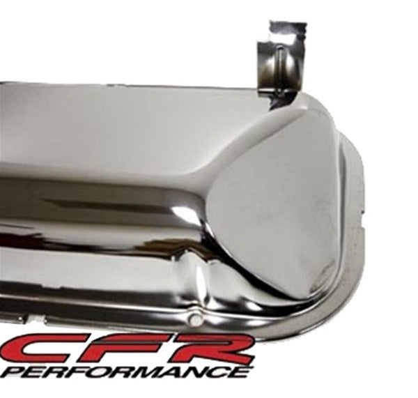 1965-72 CHEVY BIG BLOCK 396-427-454 SHORT OEM STYLE (RECESSED CORNER) STEEL VALVE COVERS - CHROME