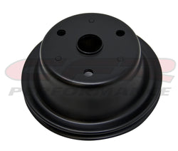 thumbnail image 2 of Black Steel Long Water Pump & Crankshaft Pulley Set For SBC Chevy 305 350 - 2/3 Groove V-Belt 2 of 4