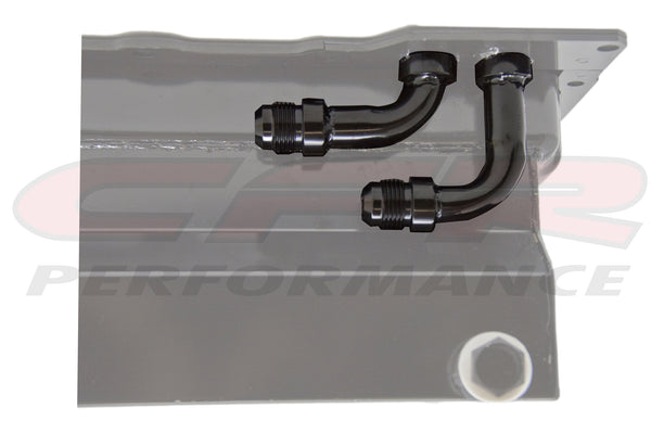 STEEL CHEVY GM LS ENGINES OIL PAN 7 QT 90 DEGREE FITTING - BLACK